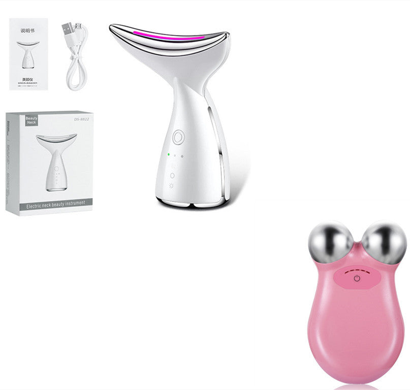 LuxuryGlow EMS Microcurrent Neck & Face Lifting Device with LED Therapy – Reduce Wrinkles, Tighten Skin