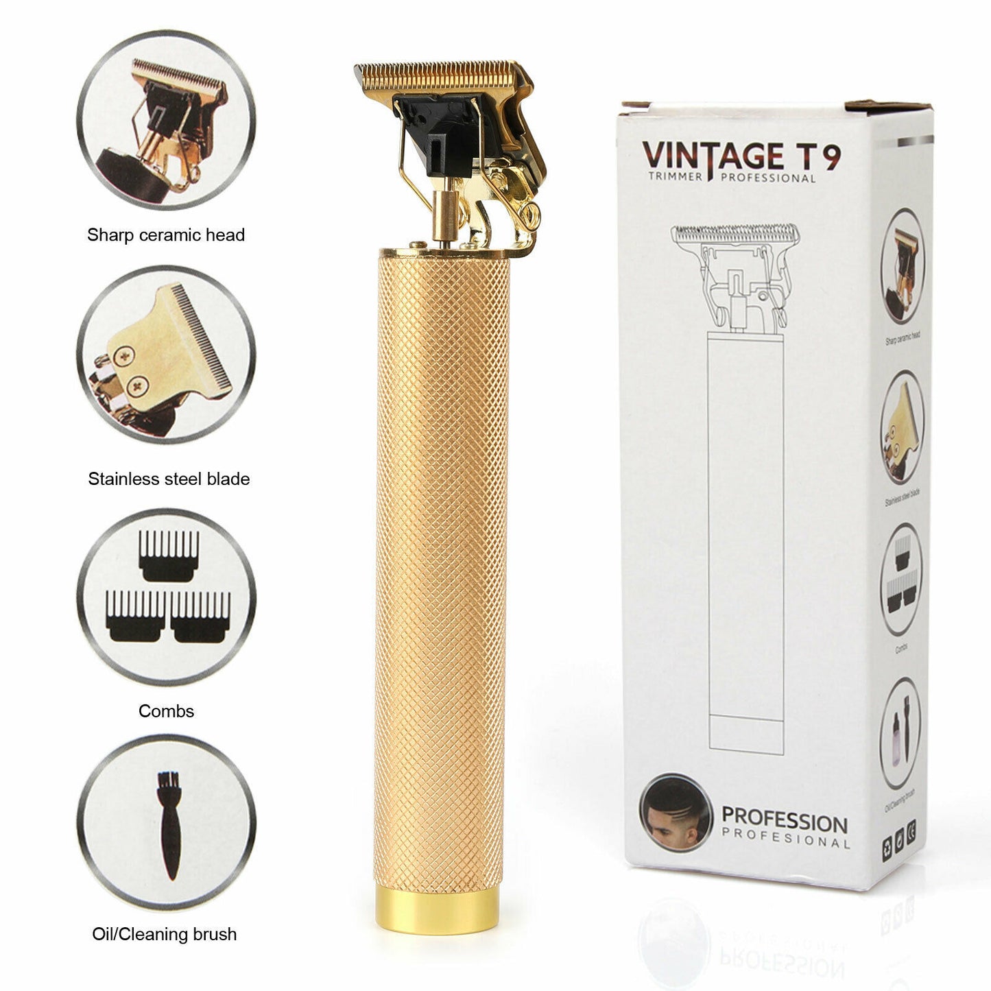 LuxuryGlow Pro T-Blade Cordless Hair Clipper – Zero-Gap Bald Trimmer for Men