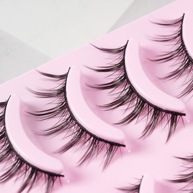 Pestañas Manga LuxuryGlow: 5 pares de pestañas postizas naturales y tenues para cosplay de anime