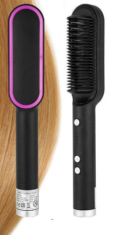 LuxuryGlow 2-in-1 Hair Straightener & Hot Comb – Negative Ion Curling Brush