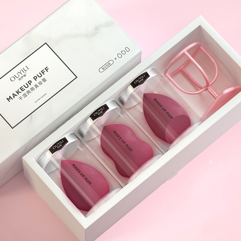 OUYILI Beauty Egg - Esponjas de maquillaje tipo huevo con forma de calabaza y limpiador opcional