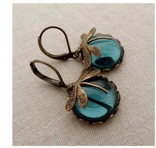 Pendientes colgantes de libélula vintage LuxuryGlow: joyería bohemia de chakras con piedra lunar para mujer