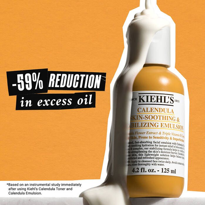 KIEHL’S Calendula Skin-Soothing Emulsion – Oil Control, Acne Relief & Barrier Repair