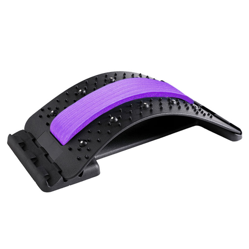 LuxuryGlow Adjustable Lumbar Back Stretcher & Massager for Pain Relief and Posture Correction