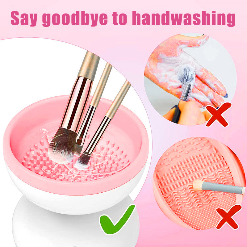 Limpiador de brochas de maquillaje eléctrico LuxuryGlow: herramienta de lavado automático portátil con USB