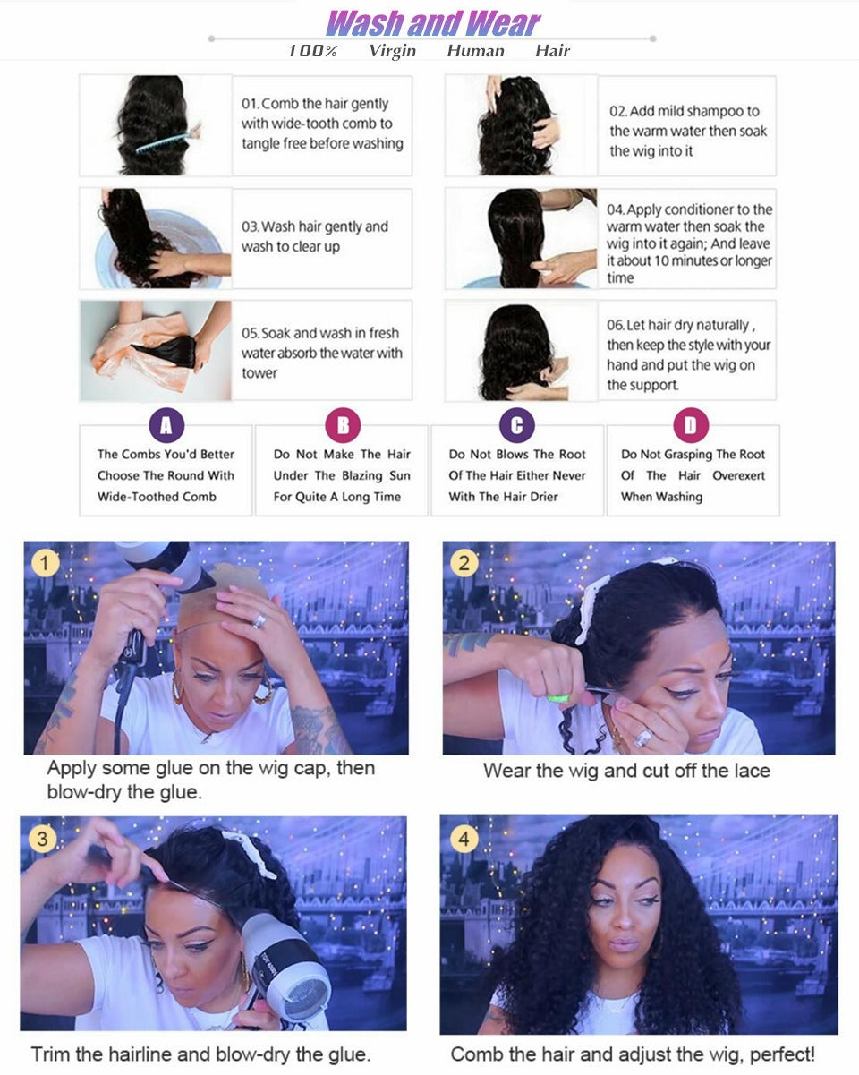 باروكة شعر بشري مموج من LuxuryGlow بجزء أمامي من الدانتيل - باروكة شعر متوسطة الطول بدون غراء مقاس 13×4