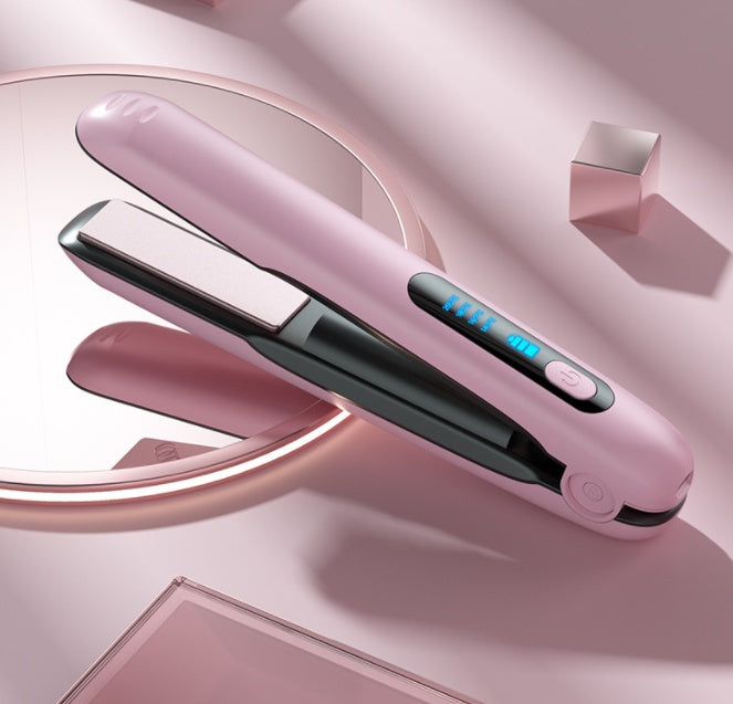Plancha y rizador de pelo inalámbrico LuxuryGlow: 2 en 1 con USB
