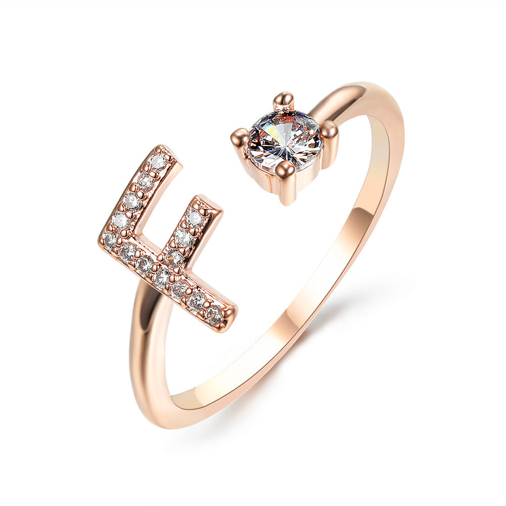 New Design Adjustable 26 Initial Letter Ring Fashion Jewelry For Women Simple Elegant Jewelry - LUXURY GLOW