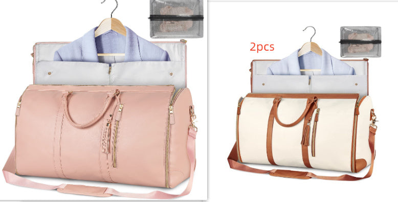 Large Capacity Travel Duffle Bag Women's Handbag Folding Suit Bag Waterproof Clothes Totes - LUXURY GLOW