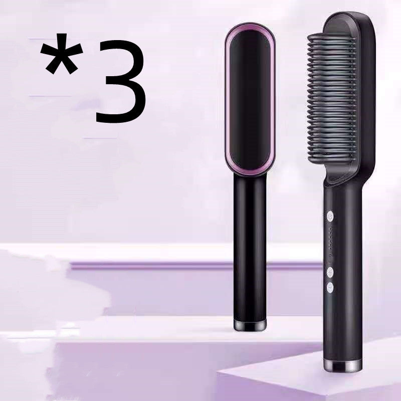 LuxuryGlow 2-in-1 Hair Straightener & Hot Comb – Negative Ion Curling Brush