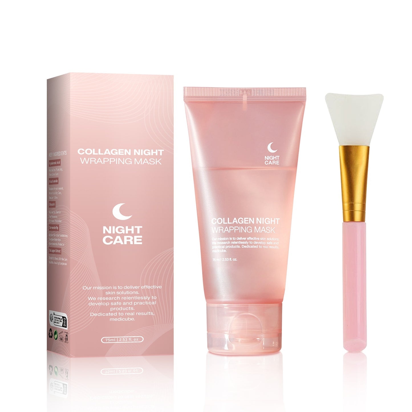 قناع تغليف ليلي بالكولاجين من LuxuryGlow - قناع لشد البشرة وترطيبها ومضاد للتجاعيد
