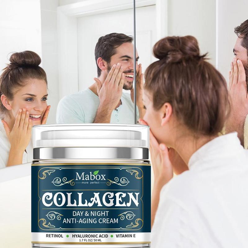 Crema hidratante antiedad con colágeno Mabox: cuidado facial y de cuello de día y de noche