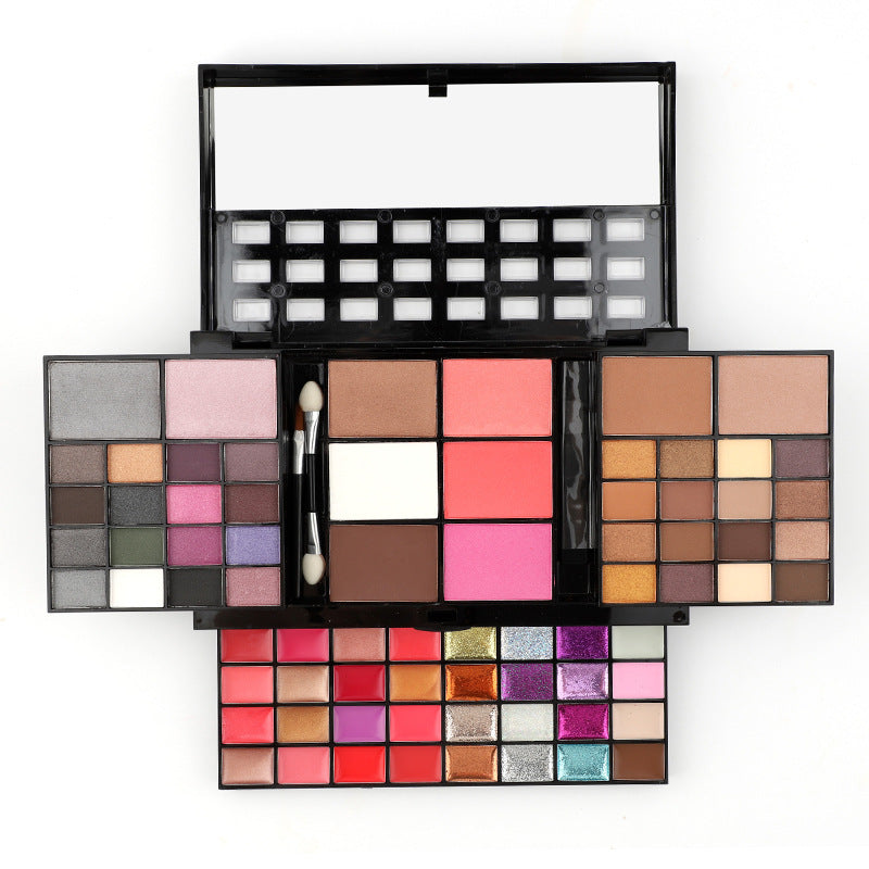 LuxuryGlow 74-Color All-in-One Makeup Kit – Eyeshadow, Lip Gloss, Blush & More