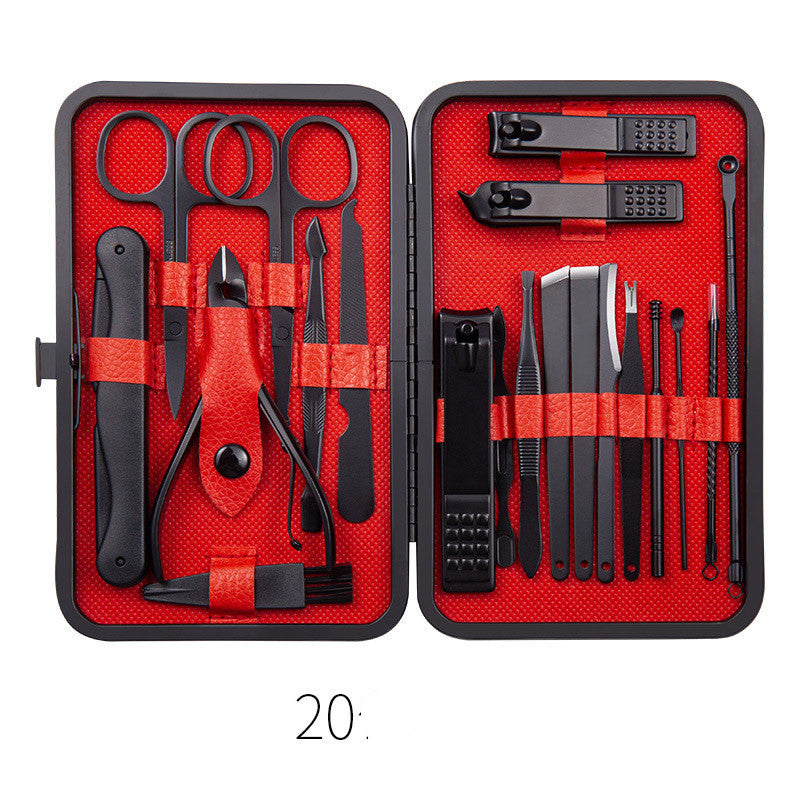 LuxuryGlow Professional Stainless Steel Manicure & Pedicure Set with Leather Case