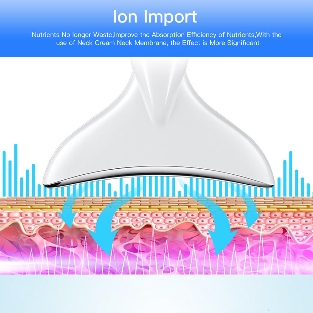 LuxuryGlow EMS Microcurrent Neck & Face Lifting Device with LED Therapy – Reduce Wrinkles, Tighten Skin