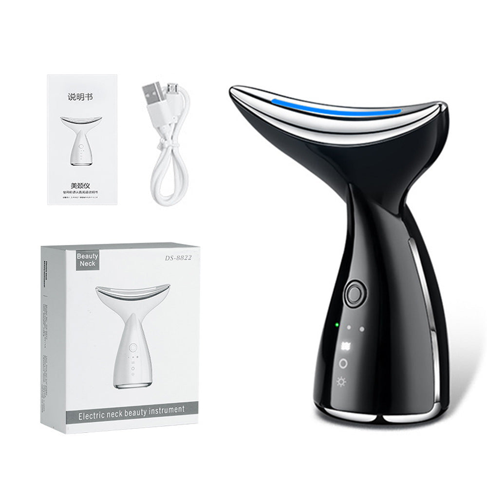 LuxuryGlow EMS Microcurrent Neck & Face Lifting Device with LED Therapy – Reduce Wrinkles, Tighten Skin