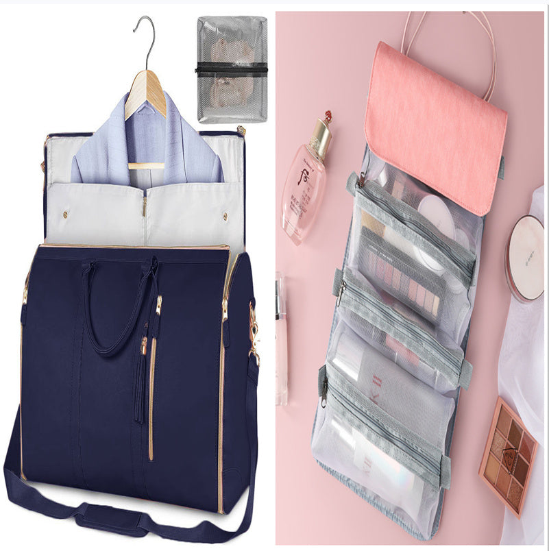 Large Capacity Travel Duffle Bag Women's Handbag Folding Suit Bag Waterproof Clothes Totes - LUXURY GLOW