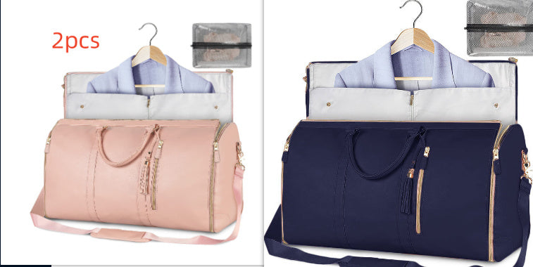 Large Capacity Travel Duffle Bag Women's Handbag Folding Suit Bag Waterproof Clothes Totes - LUXURY GLOW