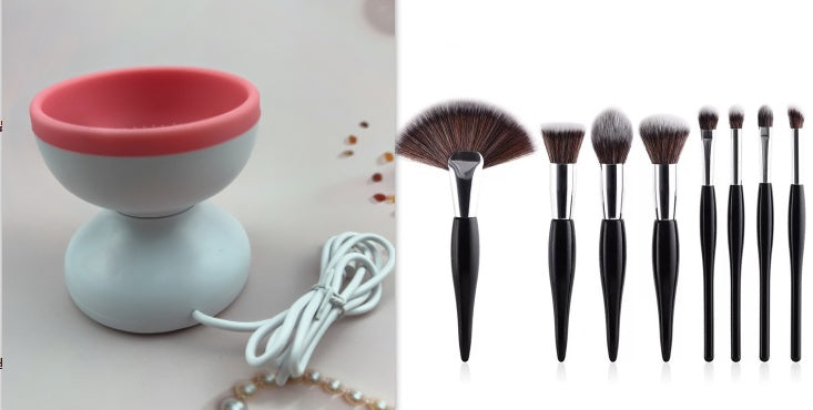 Limpiador de brochas de maquillaje eléctrico LuxuryGlow: herramienta de lavado automático portátil con USB