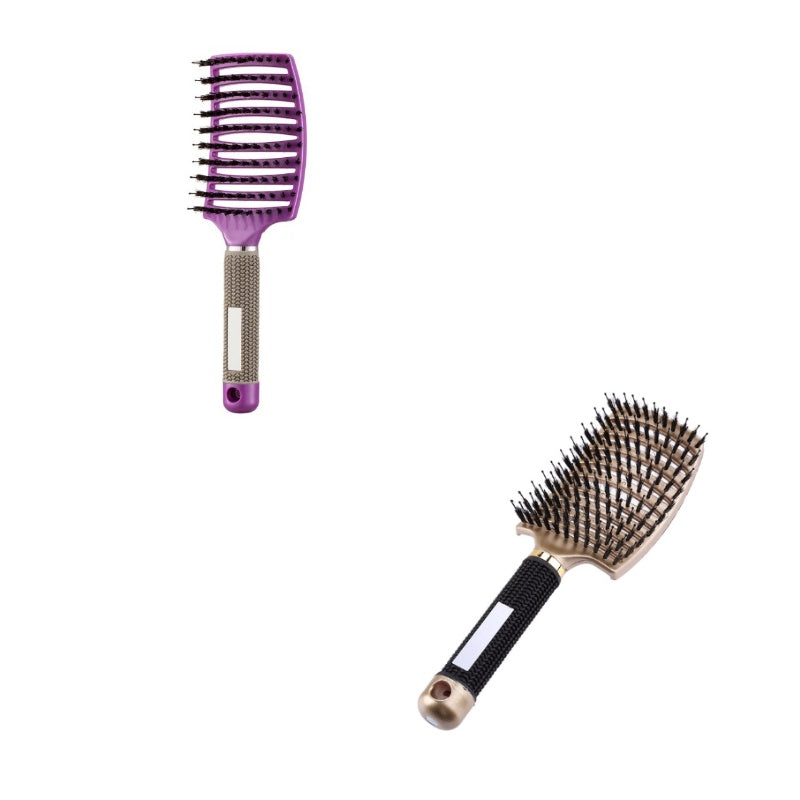 Cepillo desenredante antienredos LuxuryGlow: masajeador del cuero cabelludo y peine de cerdas para mujeres