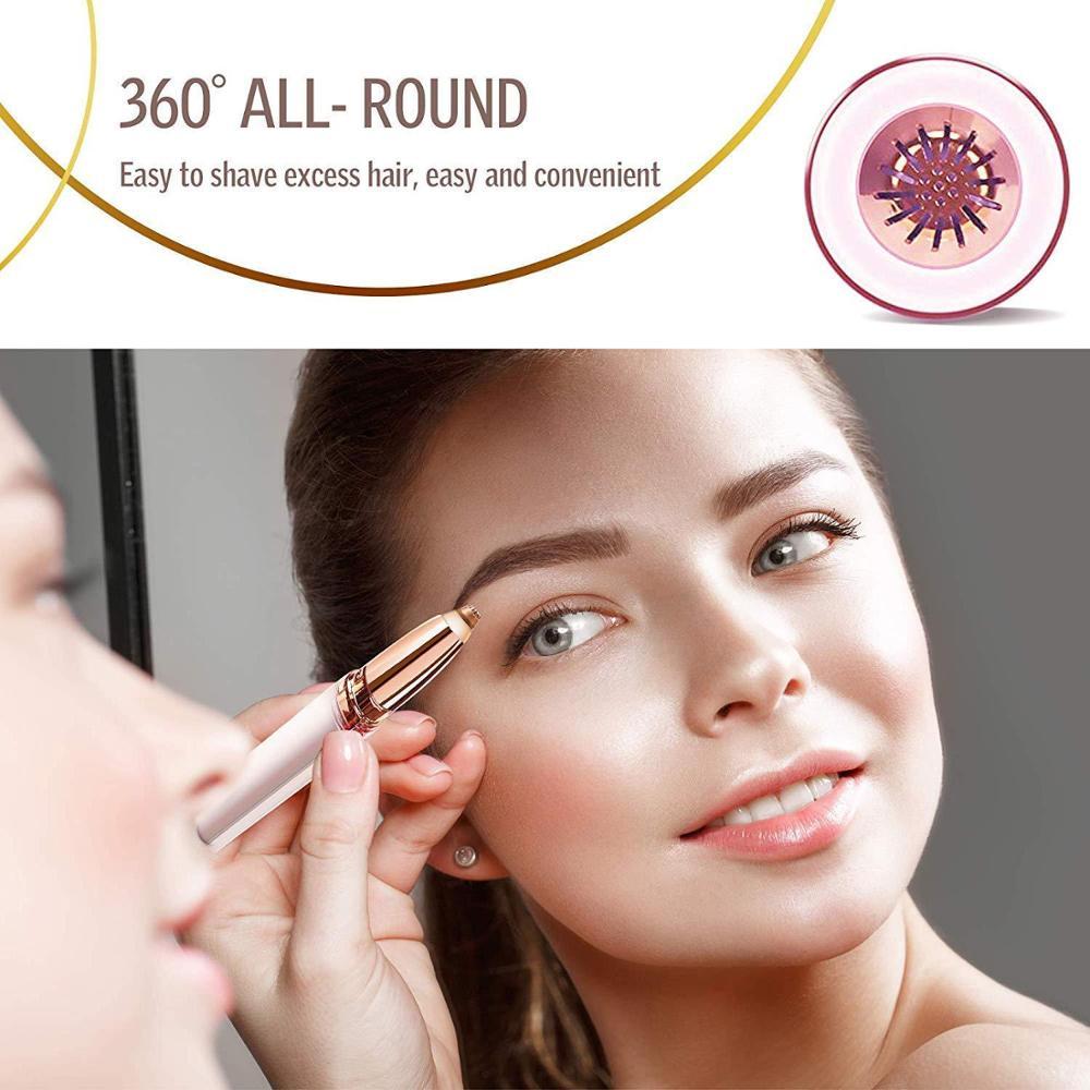 LuxuryGlow Flawless Eyebrow Trimmer with LED Light – Painless Hair Remover for Women