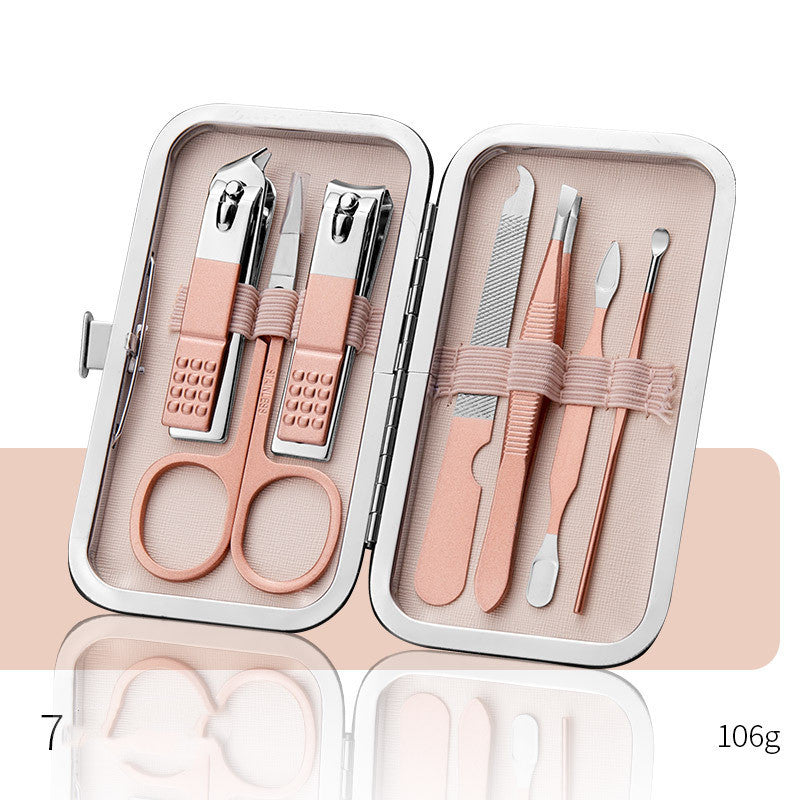 LuxuryGlow Professional Stainless Steel Manicure & Pedicure Set with Leather Case