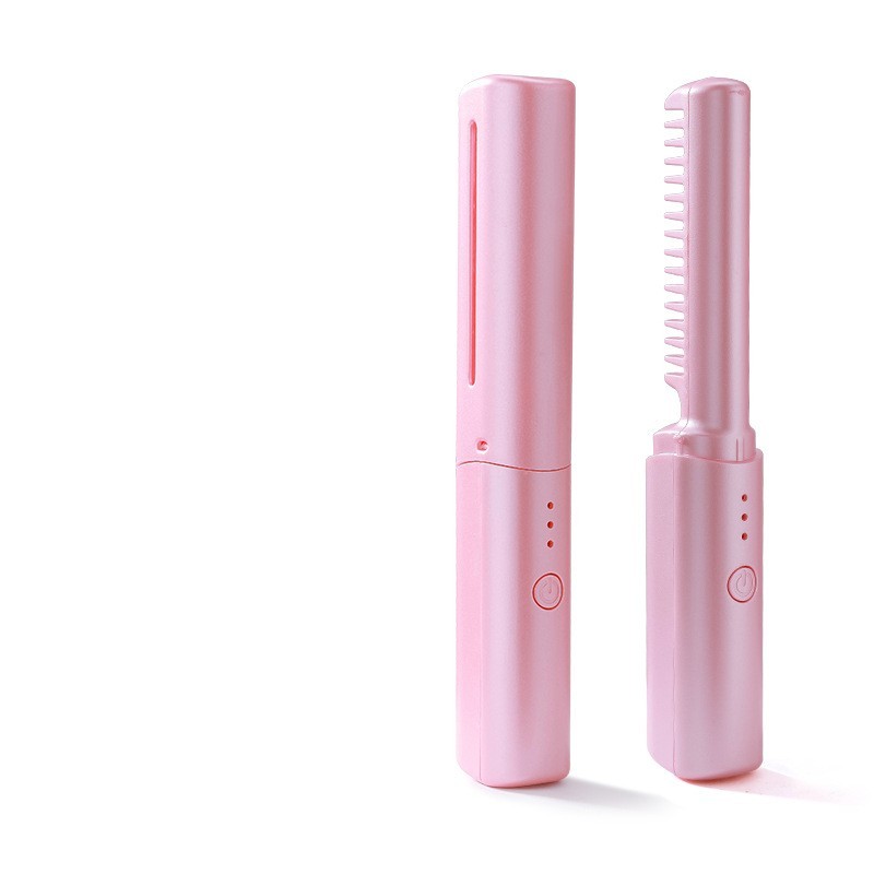 LuxuryGlow Wireless Hair Straightener & Curler Brush – Fast Heating, USB Rechargeable