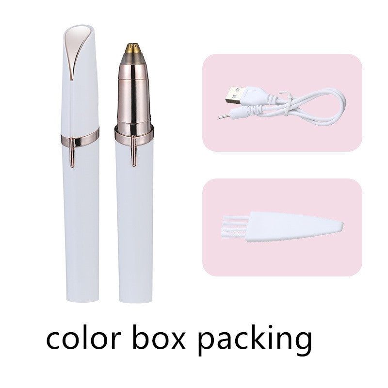 LuxuryGlow Flawless Eyebrow Trimmer with LED Light – Painless Hair Remover for Women