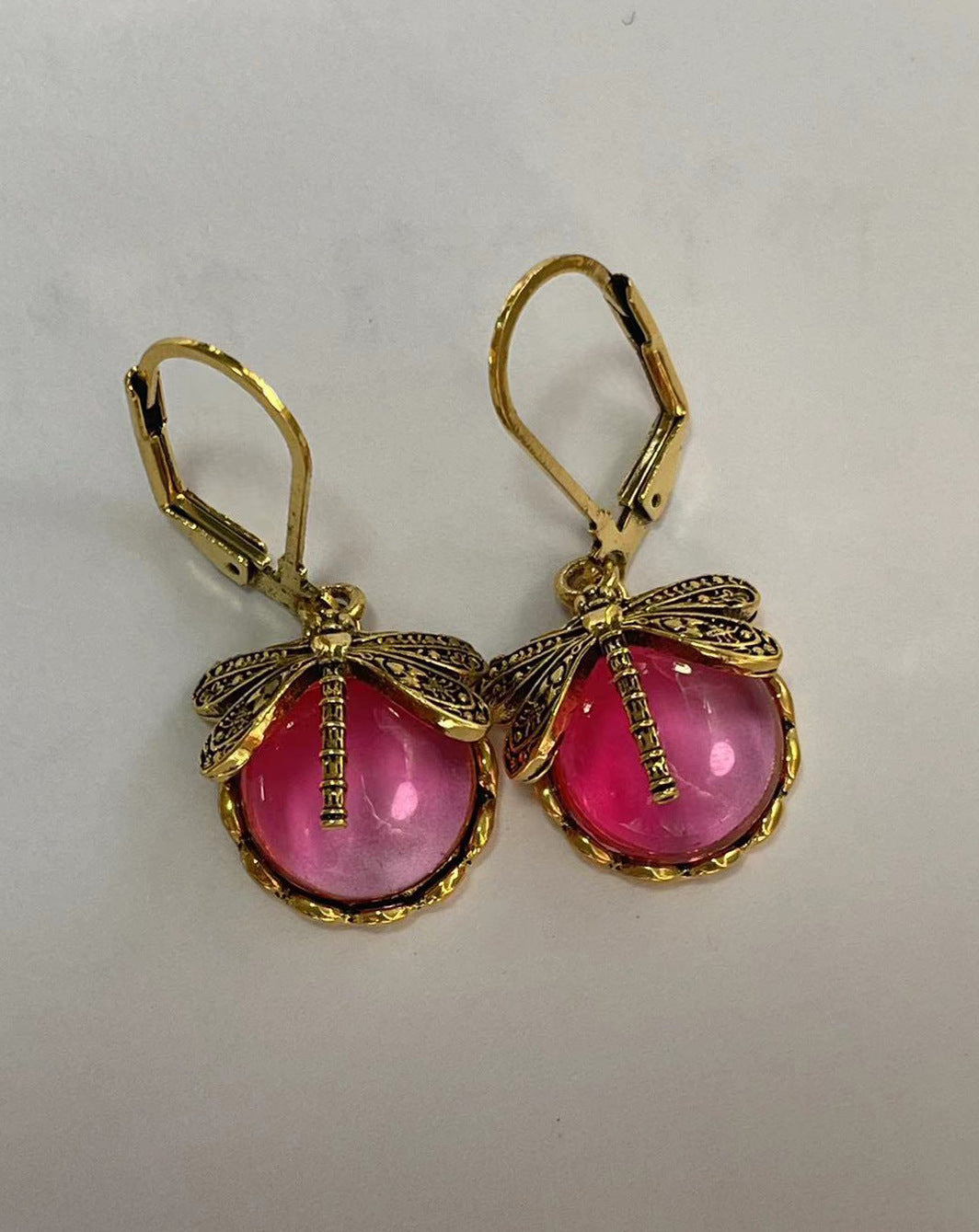 Pendientes colgantes de libélula vintage LuxuryGlow: joyería bohemia de chakras con piedra lunar para mujer