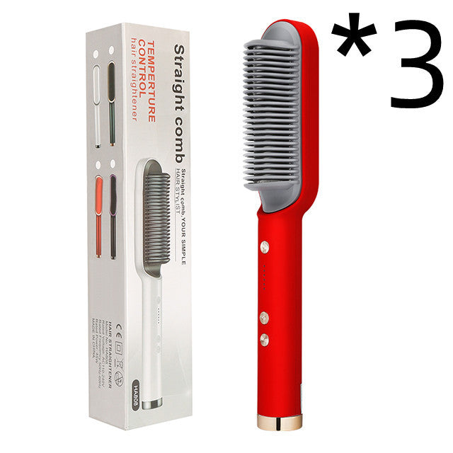 LuxuryGlow 2-in-1 Hair Straightener & Hot Comb – Negative Ion Curling Brush