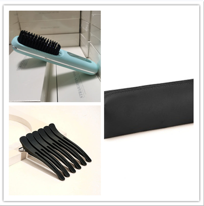 Cepillo alisador de pelo inalámbrico 2 en 1 LuxuryGlow: peine portátil con calefacción USB