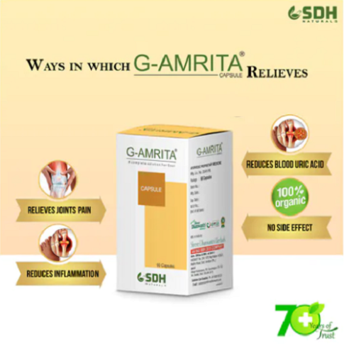 Shree Dhanwantri G-Amrita Capsules 60 Tablets – Uric Acid & Joint Support - LUXURY GLOW