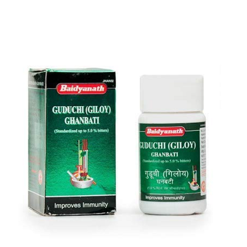 Baidyanath Guduchi (Giloy) Ghanbati – Ayurvedic Immunity Booster & Detox Tablets