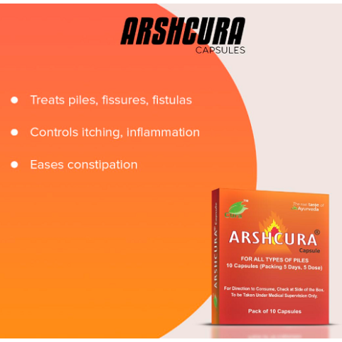 Cura Arshcura Capsules – Ayurvedic Relief for Piles, Pain, Itching & Healthy Bowel Movement
