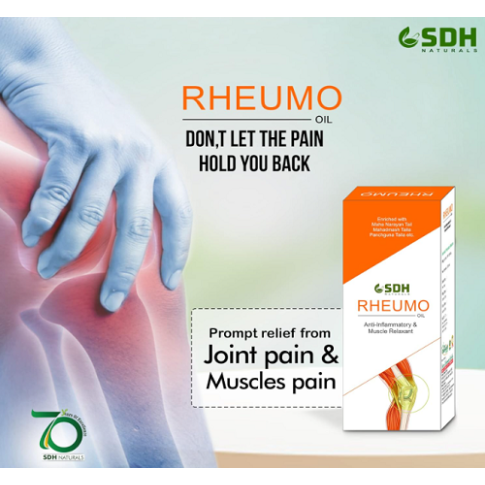 Shree Dhanwantri Herbals Rheumo Oil (60ml) – Joint & Muscle Pain Relief - LUXURY GLOW