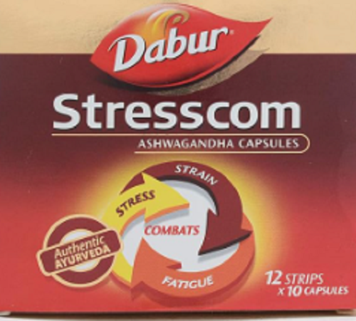 Dabur Stresscom Capsules – Ayurvedic Ashwagandha for Stress Relief, Energy & Immunity