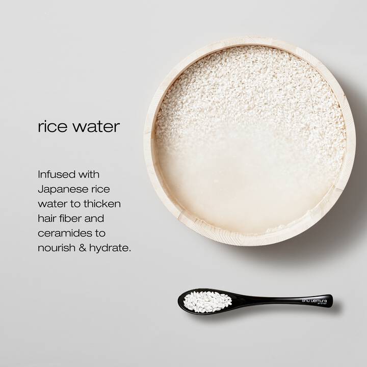 Mascarilla capilar tónica fortalecedora Shu Uemura Izumi con agua de arroz: repara y espesa el cabello.