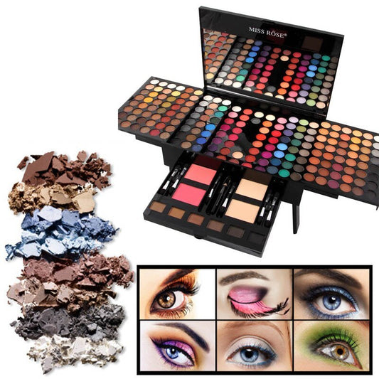 MISS ROSE 180-Color Piano-Shaped Eyeshadow & Blush Makeup Palette Box