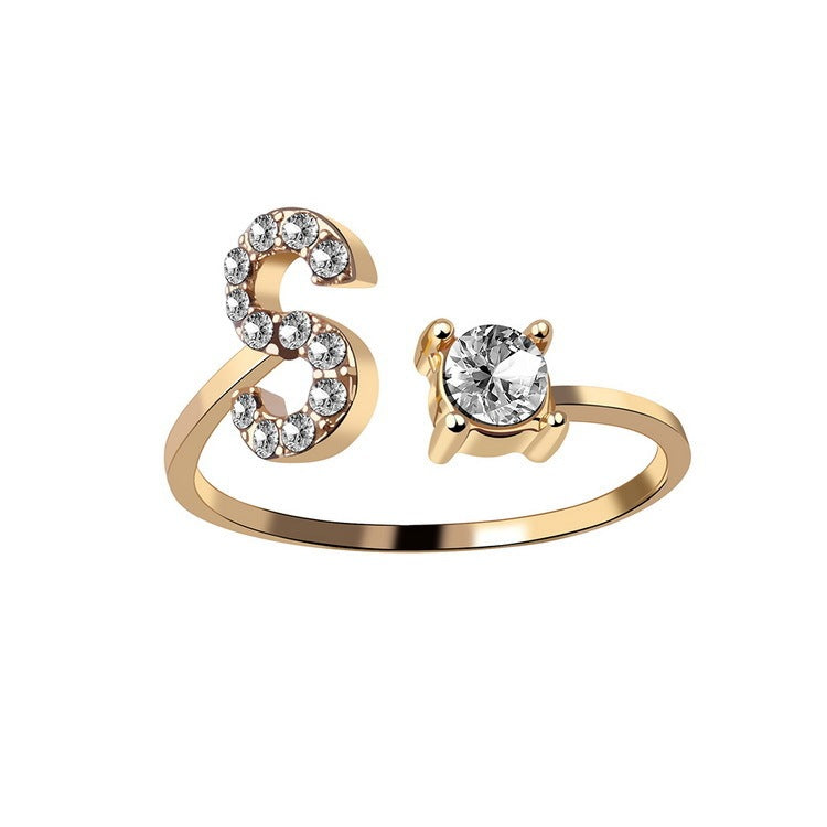 New Design Adjustable 26 Initial Letter Ring Fashion Jewelry For Women Simple Elegant Jewelry - LUXURY GLOW