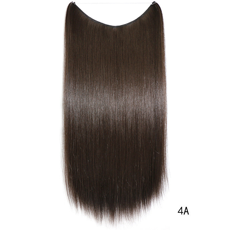 LuxuryGlow 22" Invisible Wire Hair Extensions – No Clips, Silky Straight Hairpiece