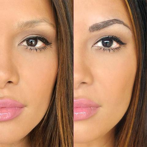 قلم وشم الحواجب المقاوم للماء من LuxuryGlow بأربعة رؤوس - لون حواجب طبيعي يشبه الشعر