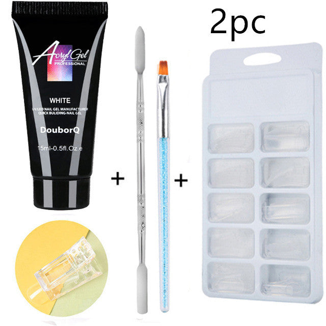 DouborQ DIY Nail Art Extension Kit – Gel Polish, Brushes & Nail Stickers Set