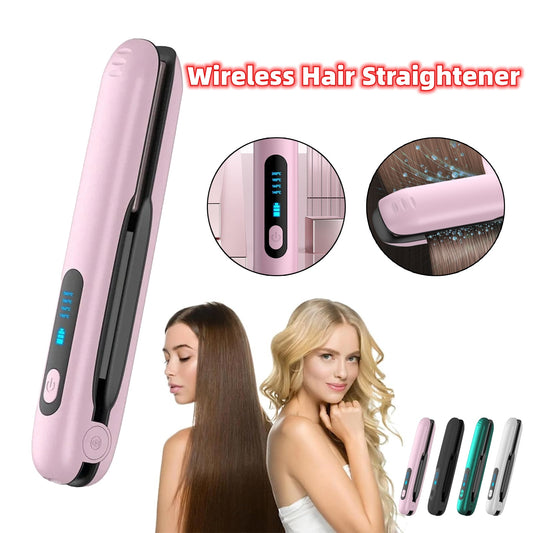 Plancha y rizador de pelo inalámbrico LuxuryGlow: 2 en 1 con USB