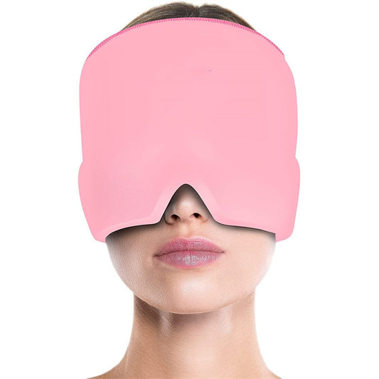 Mascarilla de gel frío LuxuryGlow 360° para aliviar el dolor de cabeza: gorro de compresa fría para migrañas y tensión ocular