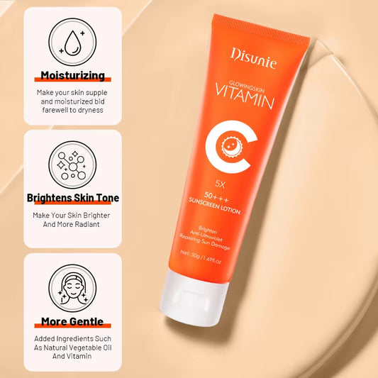 Disunie SPF 50 Vitamin C Sunscreen – Collagen Brightening Moisturizer for Dark Skin