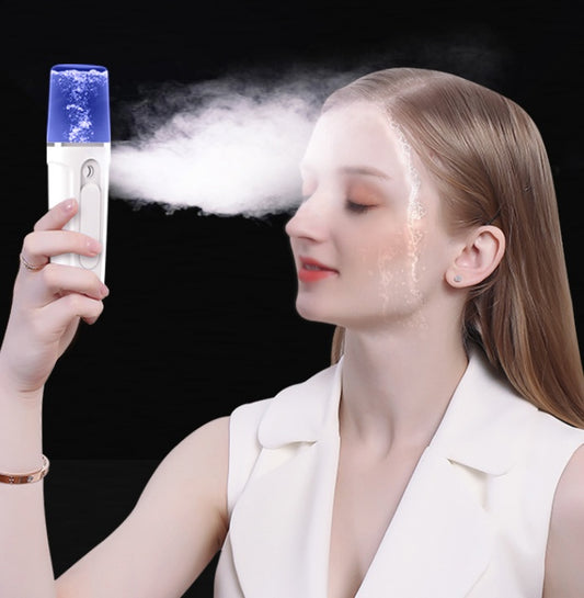 LuxuryGlow Nano Mist Facial Steamer with USB Power Bank – Portable Skin Hydrator