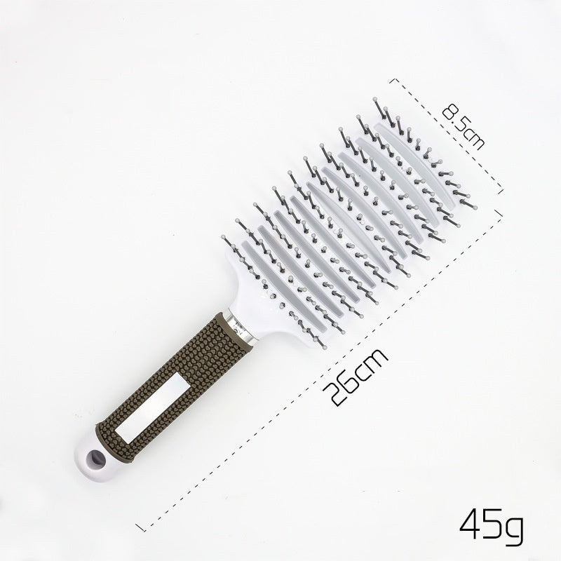 Cepillo desenredante antienredos LuxuryGlow: masajeador del cuero cabelludo y peine de cerdas para mujeres