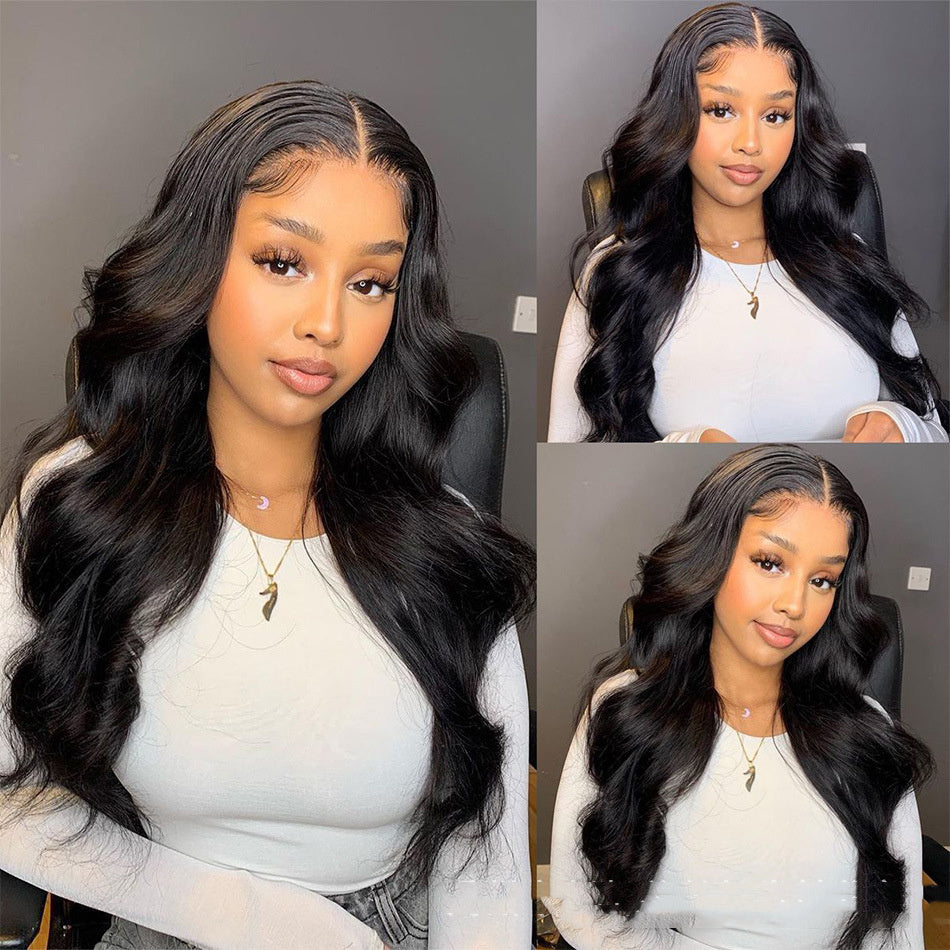 LuxuryGlow Body Wave Human Hair Lace Front Wig – 100% Real Hair, Dyeable & Hand-Woven