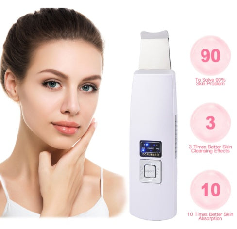 جهاز تقشير البشرة بالموجات فوق الصوتية LuxuryGlow - أداة تنظيف عميق للوجه وإزالة الرؤوس السوداء
