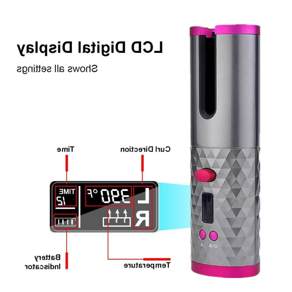 LuxuryGlow Cordless Automatic Hair Curler – Wireless Curling Iron with 6 Heat Settings